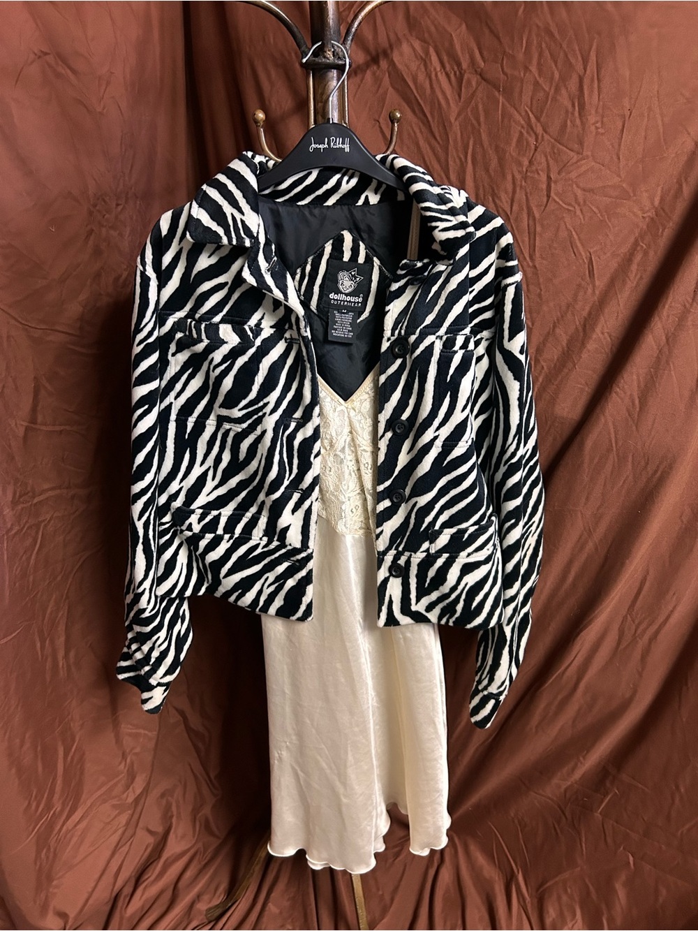Zebra-Print Cropped Jacket